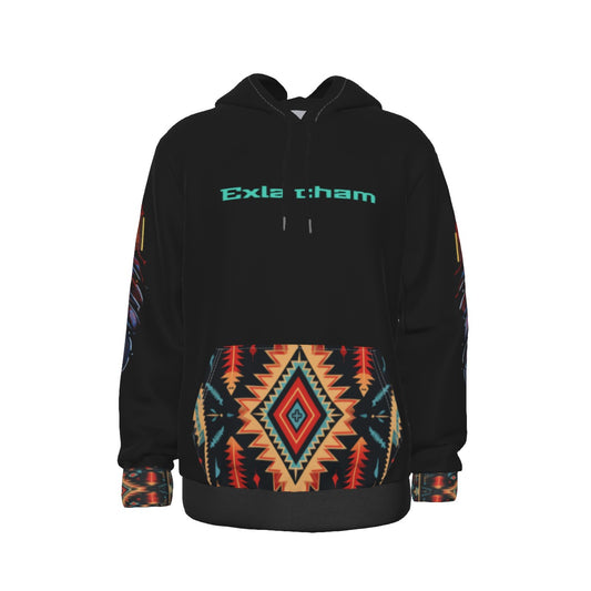 Land Back native print hoodie