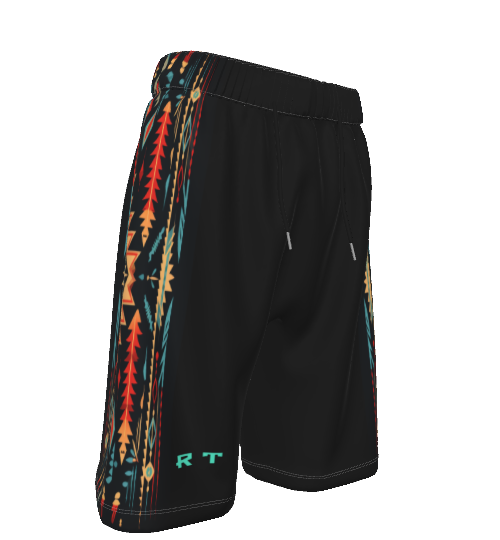 Native print sport shorts