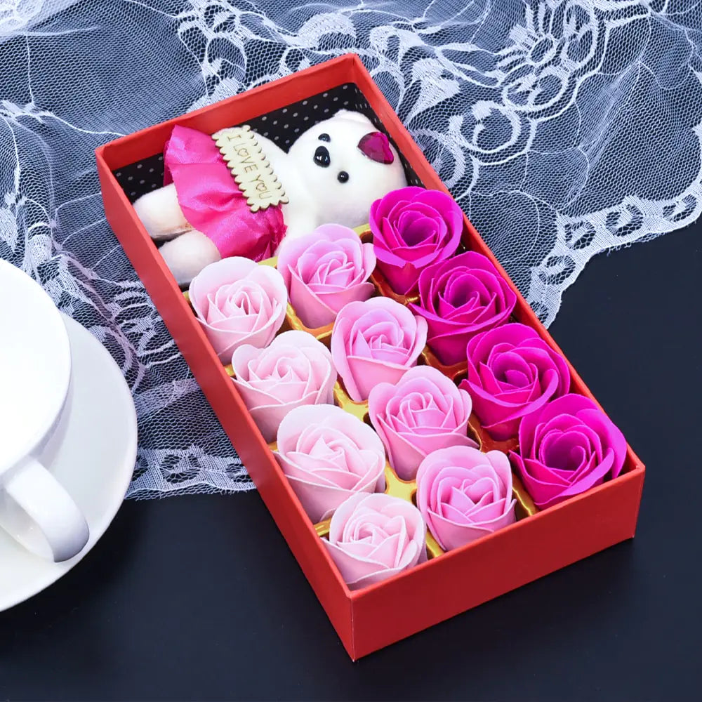 Sacred Scents Flower Soap Rose Gift Set