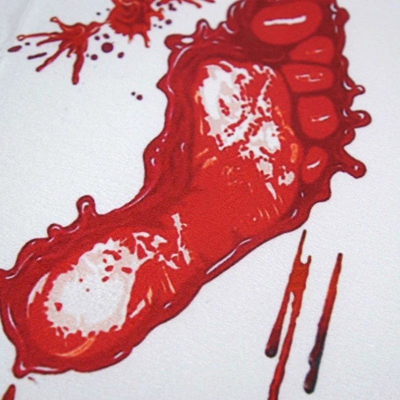 Halloween Blood Footprint Door Mat