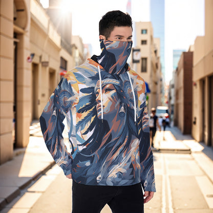 Eco-friendly All-Over Print Men's Masked Hoodie